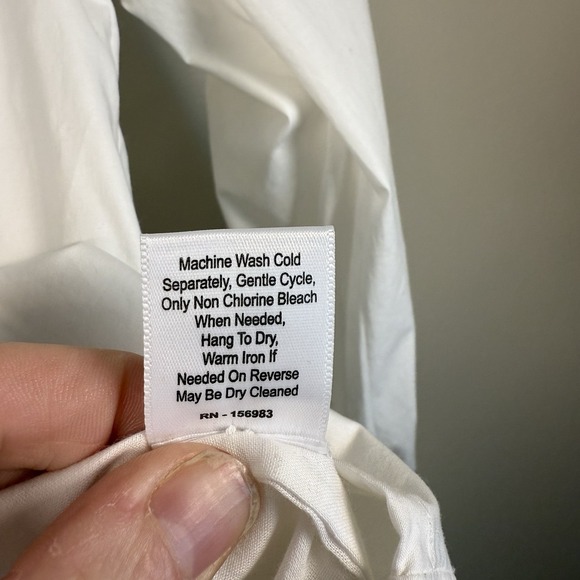 NWOT Evereve Women M Top Blouse White Puff Sleeve Boho Peasant Cotton Cottage - Picture 7 of 10